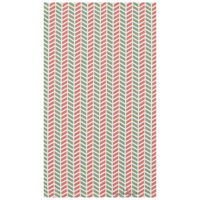 Nappe Noël moderne élégant rouge vert pastel (Devant)