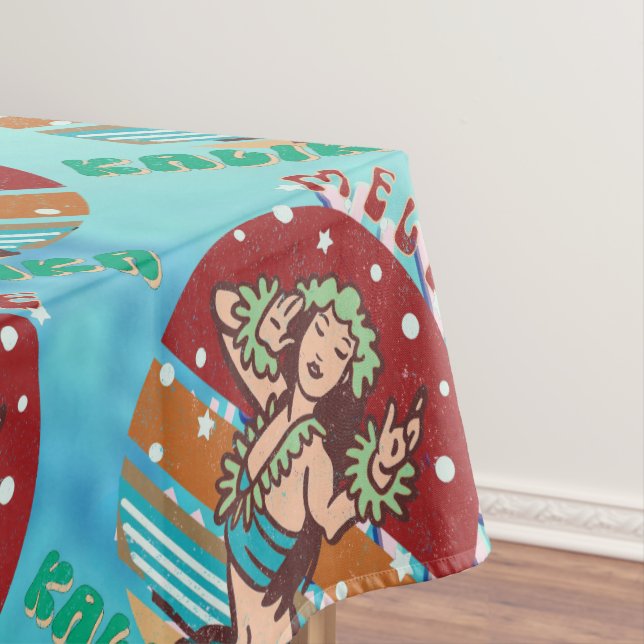 Nappe Noël rétro, Mele Kalikimaka Hula Dancer (In Situ)