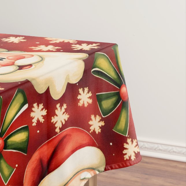 Nappe Noël rétro vintage Santa Claus et Bows (In Situ)