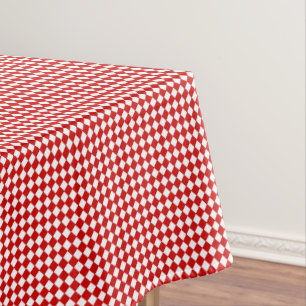Nappe Noël Rouge Blanc À damiers Chèque Décor Motif