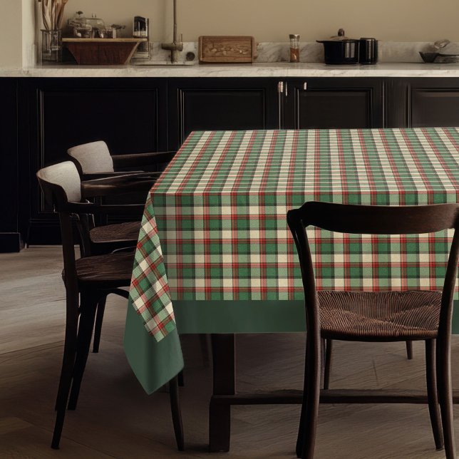 Nappe Noël rustique en Tartan intemporel Plaid Motif (Rustic Christmas in Timeless Tartan Plaid Pattern Tablecloth)