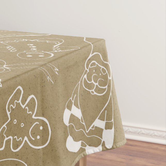 Nappe Noël vintage Gingerbread Man et père Noël (In Situ)