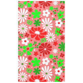Nappe Noël vintage groovy années 60 floral flocons de ne