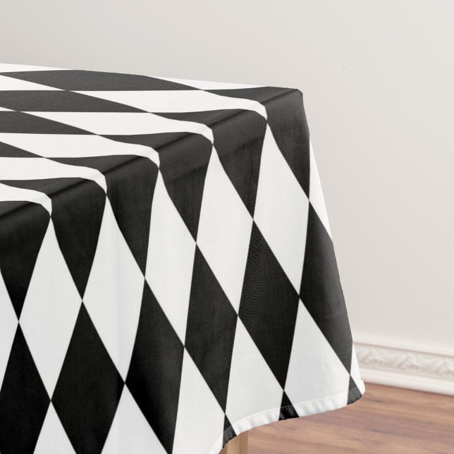 Nappe Noir blanc Arlequin Diamonds Motif Design (Créateur téléchargé)