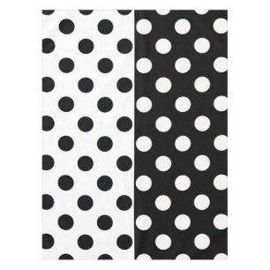 Nappe Noir Blanc demi-couleur fractionné en Pois Inverse