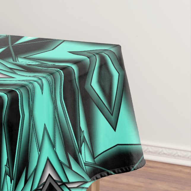 Nappe Noir Blanc Turquoise Ombre Art Abstrait moderne (In Situ)