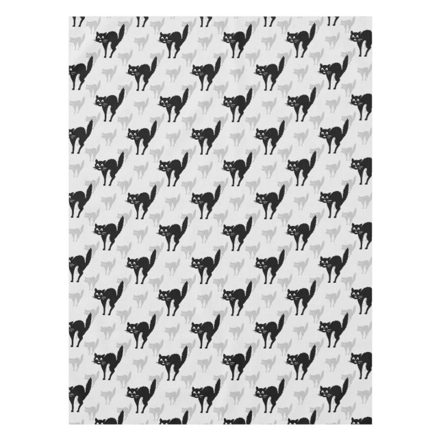 Nappe Noir Chat Shadow Silhouette Motif Design (Devant)