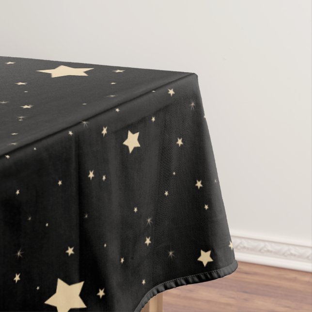 Nappe Noir et or étoile Motif de nuit Noël (In Situ)