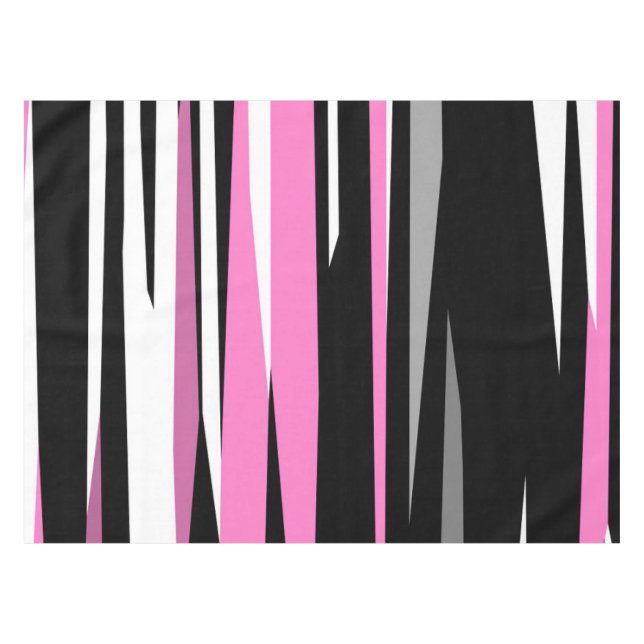 Nappe Noir rose et blanc Abstrait (Devant (Horizontal))