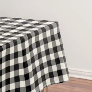Nappe noire et blanche de coton de guingan