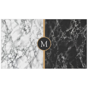 Nappe noire et blanche Monogramme Votre lettre