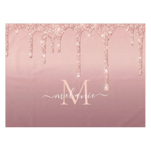 Nappe Nom du monogramme Rose Parties scintillant de bril