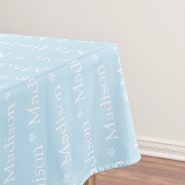 Nappe Nom personnalisable texte bleu clair (In Situ)