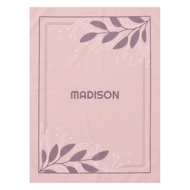 Nappe Nom personnalisé Cadre feuilleté (Devant)