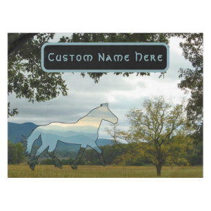 Nappe Nom personnalisé Cheval Silhouette Mounts Champ