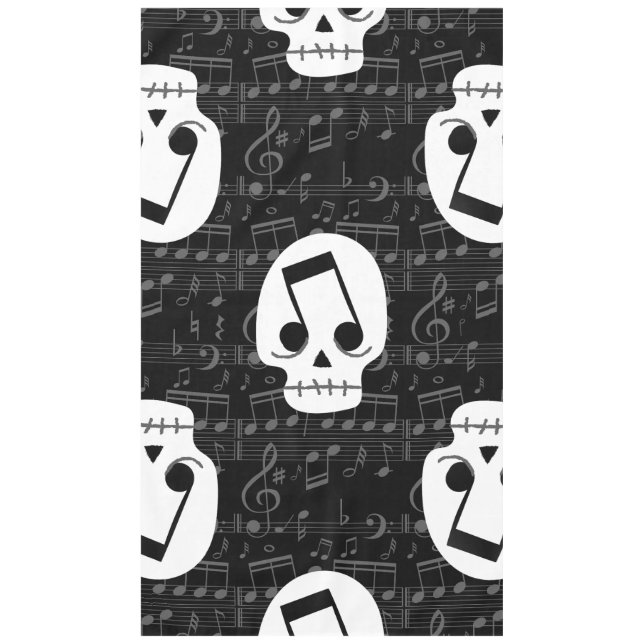 Nappe note de musique gothique yeux crâne macabre (Devant)