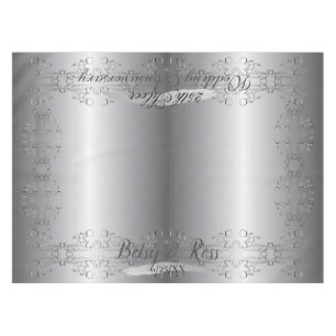 Nappe "Notre 25e anniversaire Mariage" Silvery écrit à l