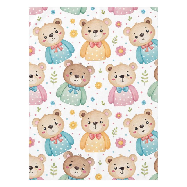 Nappe Nounours et fleurs (Devant)