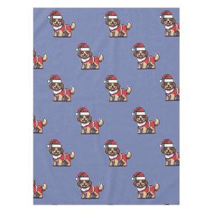 Nappe Nous vous souhaitons un joyeux Noël avec un chien