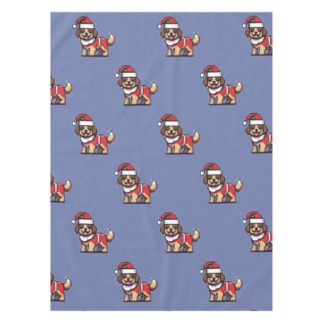 Nappe Nous vous souhaitons un joyeux Noël avec un chien  (Devant)