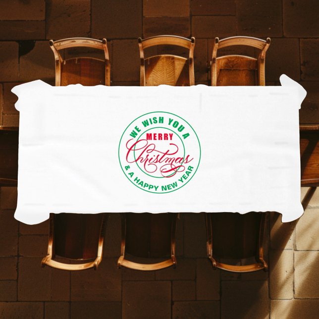 Nappe Nous vous souhaitons un joyeux Noël rouge et vert (Créateur téléchargé)