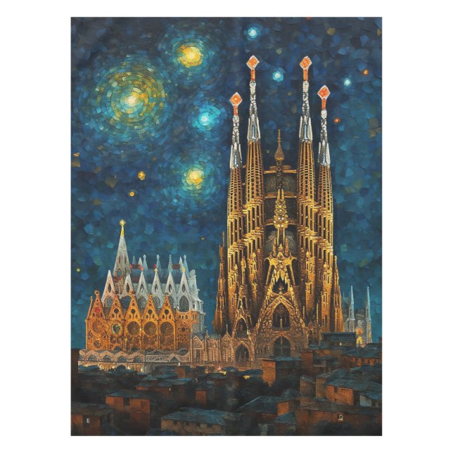 Nappe Nuit Catalan Starry | Gaudí rencontre Van Gogh (Devant)