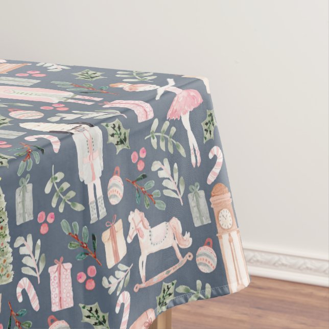 Nappe Nutcracker Holiday Aquarelle bleu (In Situ)