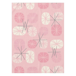 Nappe Oblongs Motifs du milieu du siècle rose Vanille