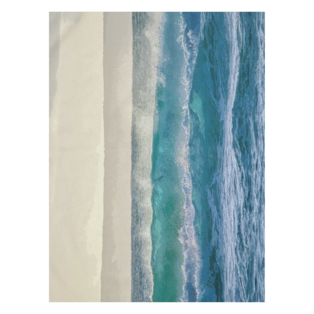 Nappe OEuvre d'art acrylique de l'élégant océan bleu| (Devant)