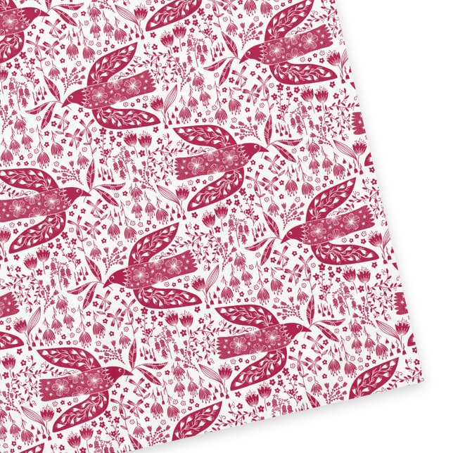 Nappe Oiseau Art Rouge Blanc (Créateur téléchargé)