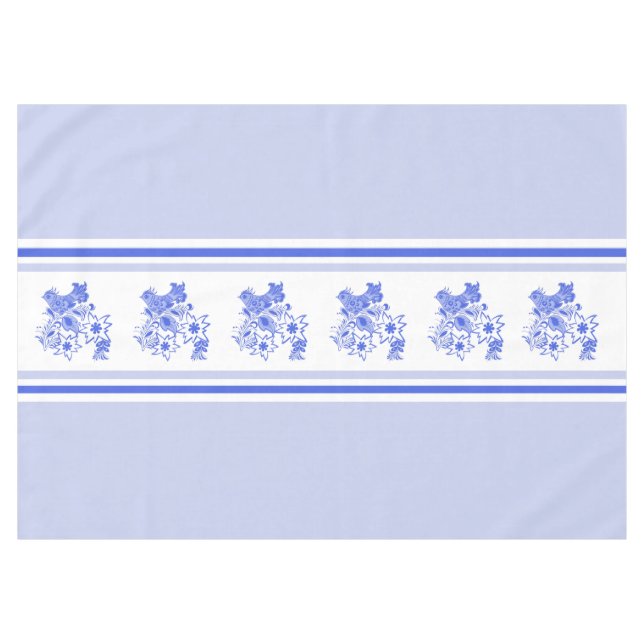 Nappe Oiseau bleu et blanc et Edelweiss (Devant (Horizontal))