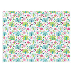 Nappe oiseau et hibou de paon