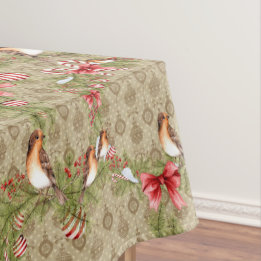 Nappe Oiseaux de Noël et Boughs de pins