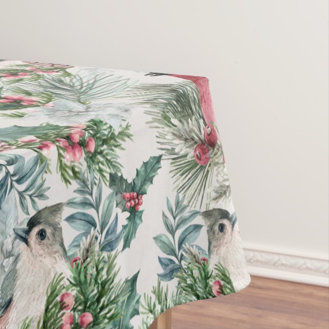Nappe Oiseaux de Noël et pins floraux (In Situ)
