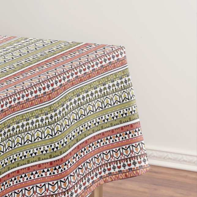 Nappe Olive and brown geometric ethnic ornament (In Situ)