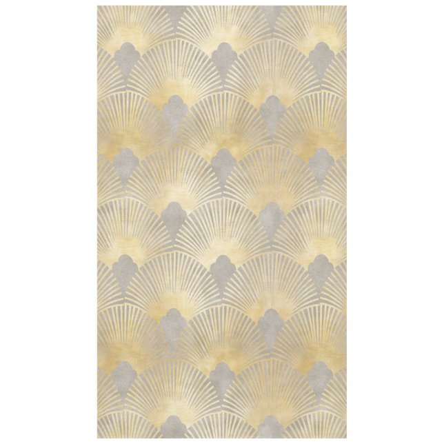 Nappe Or beige, ventilateur motif, Art Déco, motif vinta (Devant)