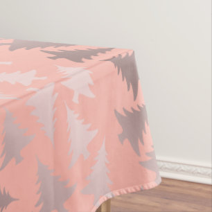 Nappe Or rose élégant et motif rose d'arbre de Noël