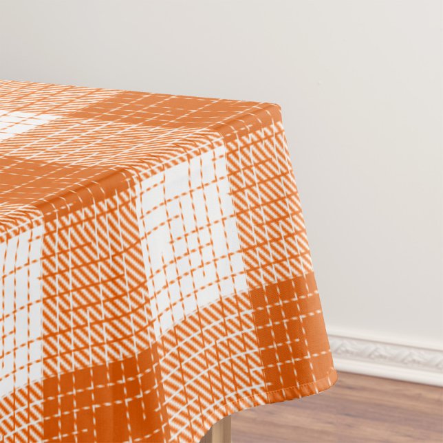 Nappe Orange and White Bold Checkered Plaid Design  (Créateur téléchargé)