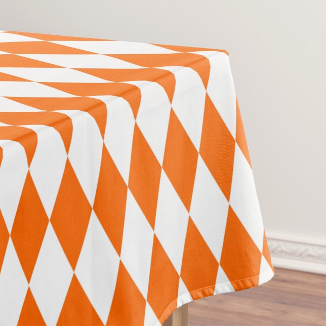 Nappe Orange blanc Arlequin Diamants Checkers Design (Créateur téléchargé)
