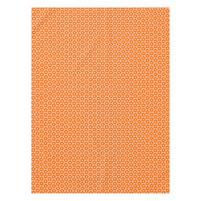 Nappe Orange et Pêche Retro 60s motif floral  (Devant)