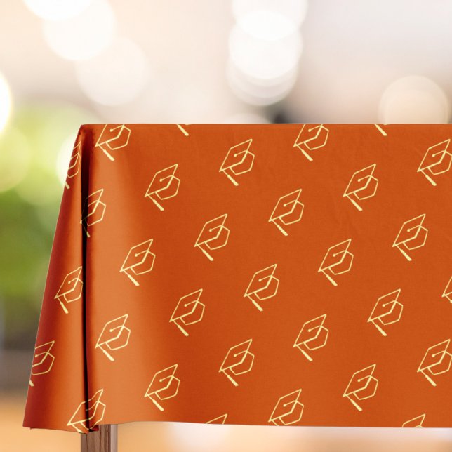 Nappe Orange Modern Graduation Cap Pattern (Créateur téléchargé)