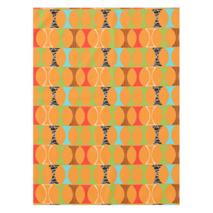 Nappe orange moderne de motif de la moitié du
