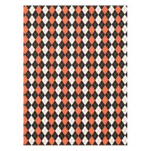 Nappe Orange noir Jacquard blanc Diamant Design