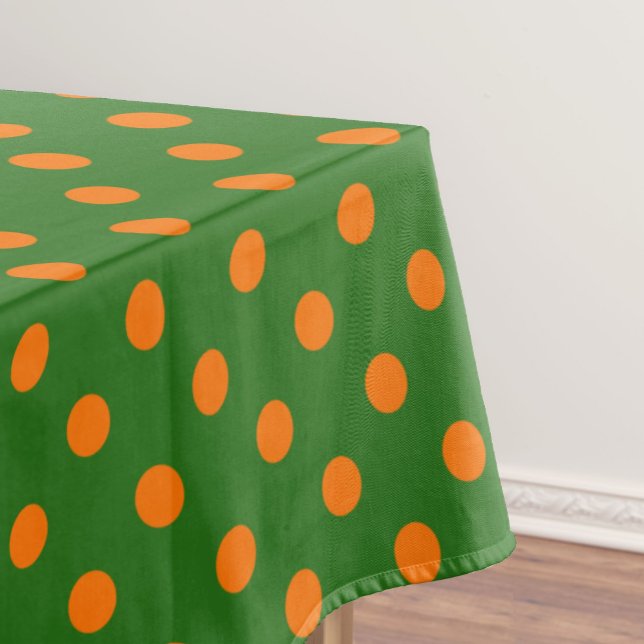 Nappe Orange On Green Polka Dots Pattern Design  (Créateur téléchargé)