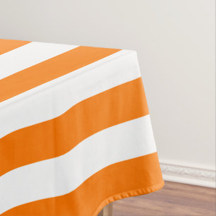 Nappe Orange White Stripes Motif de Décor de fête gaie