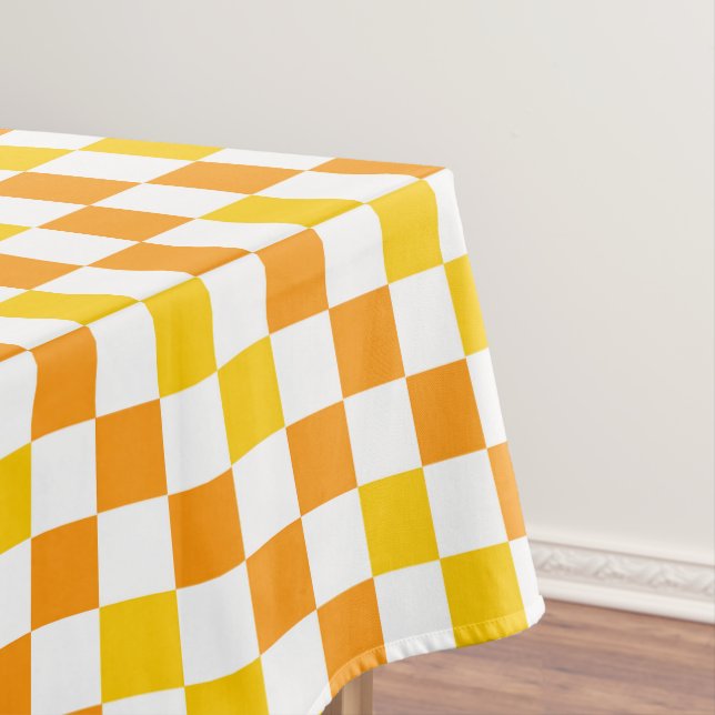 Nappe Orange White Yellow Checkered Pattern Design  (In Situ)