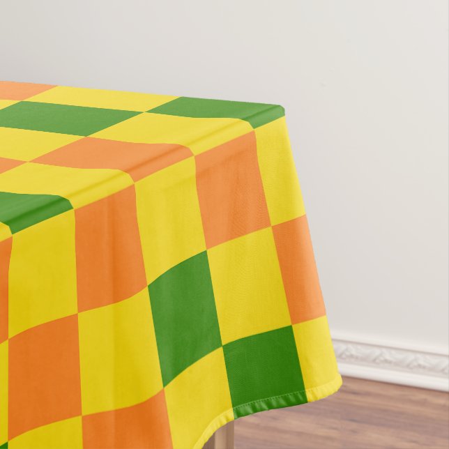 Nappe Orange Yellow Green Checkered Pattern Design  (In Situ)