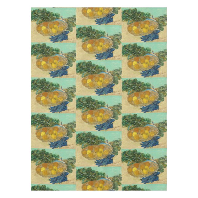Nappe Oranges et citrons avec gants bleus de Van Gogh (Devant)