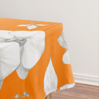 Orchidée blanche aquarelle sur orange |