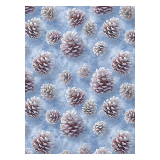 Nappe Oreiller à lancer Motif de Pinecones bleus congelé (Devant)